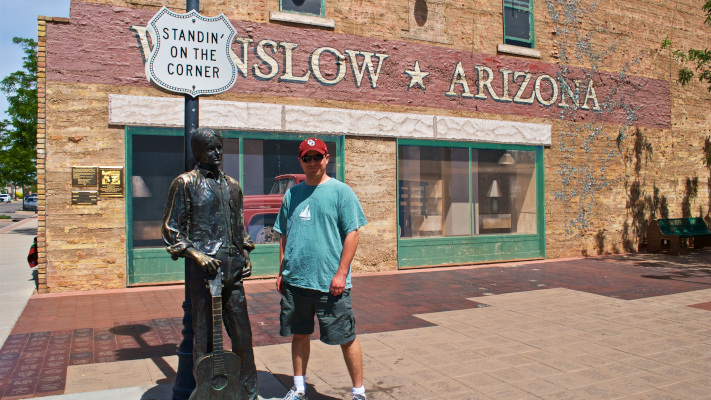 Standing on the Corner in Winslow, Arizona